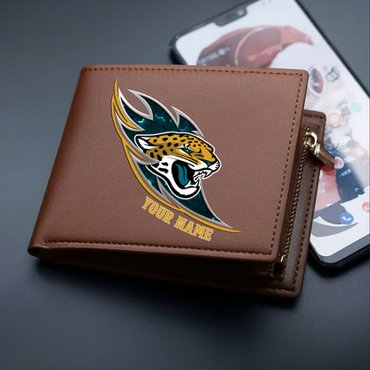 LIMITED EDITION - NEW CUSTOMIZED NFL30 JSJ JACKSONVILLE JAGUARS LEATHER WALLET