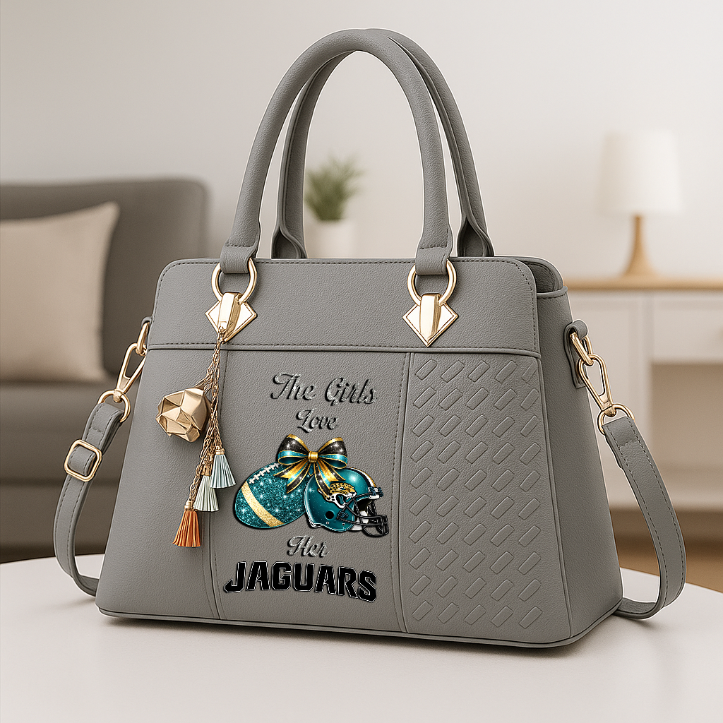 LIMITED EDITION - NEW CUSTOMIZED NFL30 JSJ JACKSONVILLE JAGUARS WOMEN'S ZIP HANDBAG MULTICOLOR