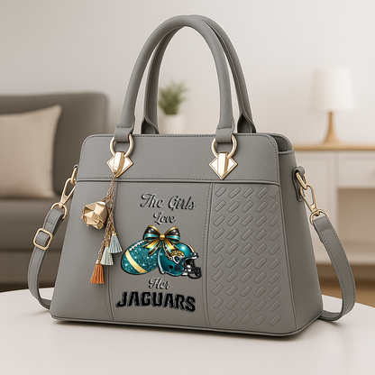 LIMITED EDITION - NEW CUSTOMIZED NFL30 JSJ JACKSONVILLE JAGUARS WOMEN'S ZIP HANDBAG MULTICOLOR