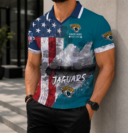 SPECIAL EDITION - NEW CUSTOMIZED NFL30 JSJ JACKSONVILLE JAGUARS POLO SHIRT