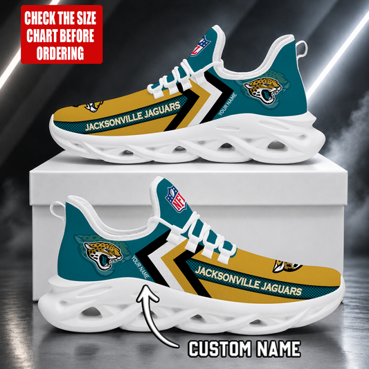 LIMITED EDITION - NEW CUSTOMIZED NFL30 JSJ JACKSONVILLE JAGUARS UNISEX MAX SOUL SHOES