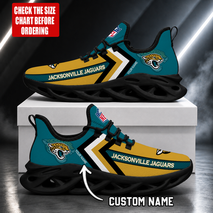 LIMITED EDITION - NEW CUSTOMIZED NFL30 JSJ JACKSONVILLE JAGUARS UNISEX MAX SOUL SHOES