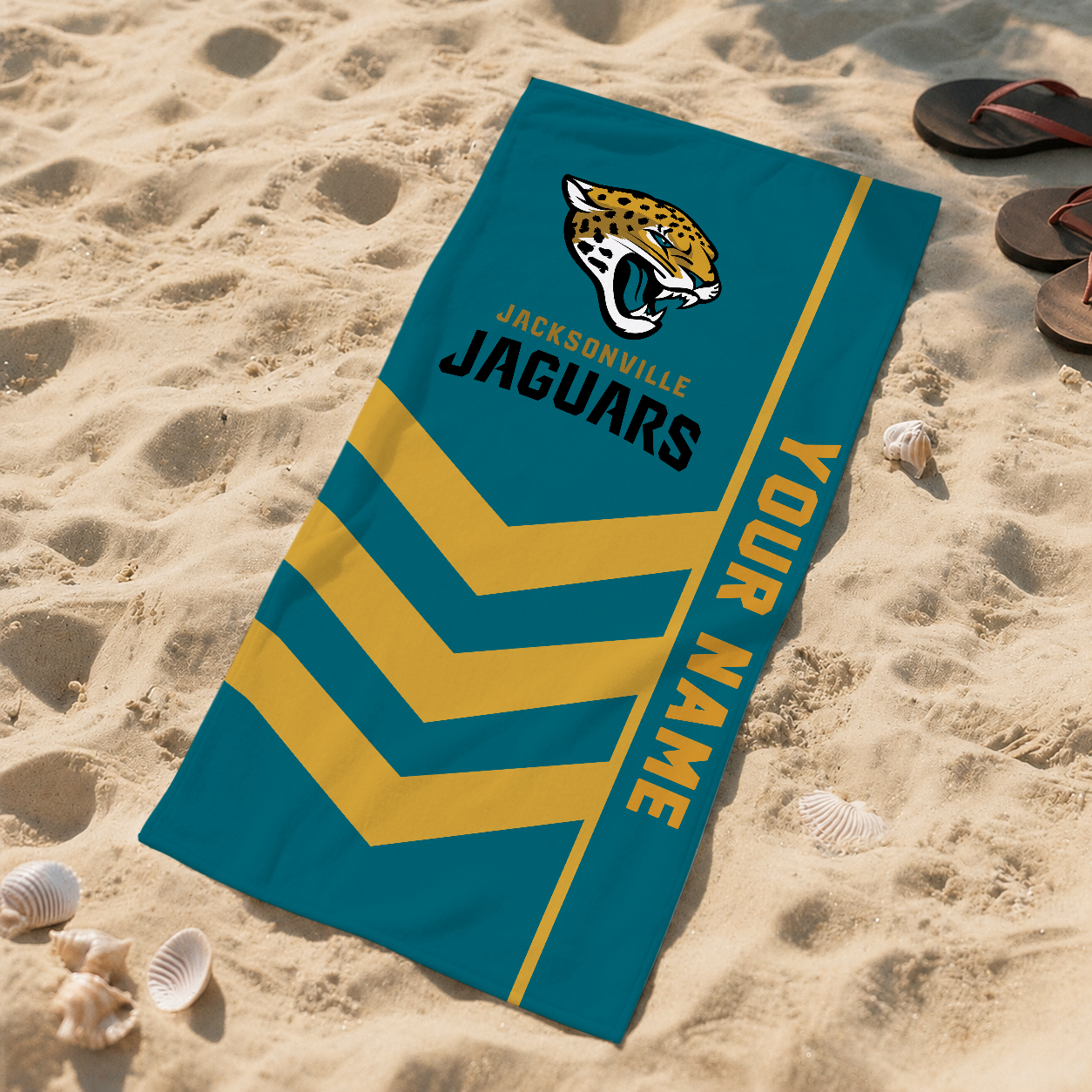 SPECIAL EDITION - NEW CUSTOMIZED NFL30 JSJ JACKSONVILLE JAGUARS BEACH TOWEL
