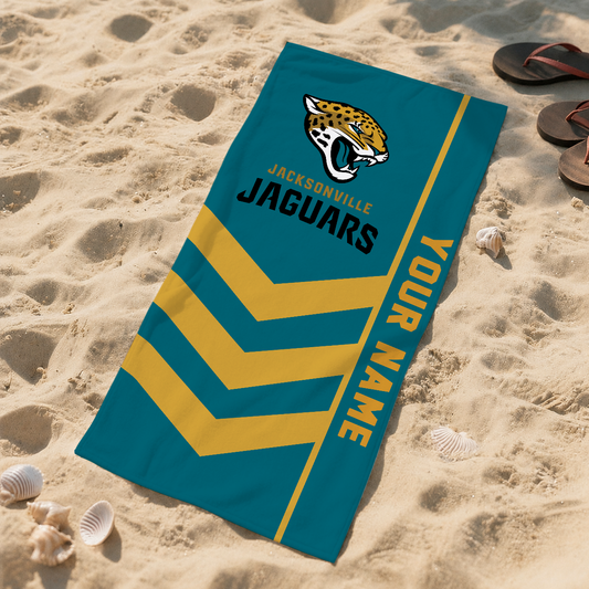 SPECIAL EDITION - NEW CUSTOMIZED NFL30 JSJ JACKSONVILLE JAGUARS BEACH TOWEL