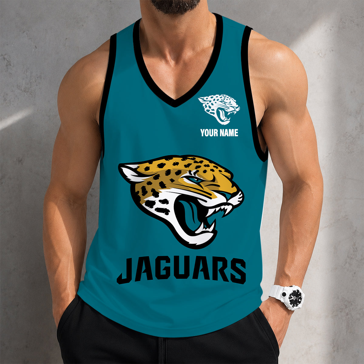 LIMITED EDITION - NEW CUSTOMIZED NFL30 JSJ JACKSONVILLE JAGUARS TANK TOP