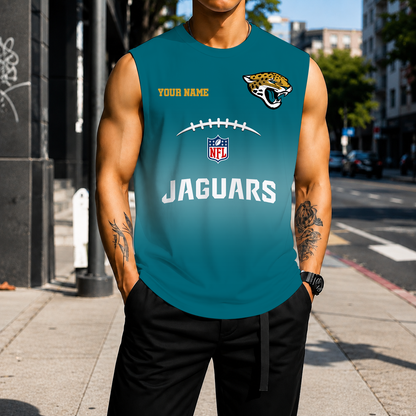 LIMITED EDITION - NEW CUSTOMIZED NFL30 JSJ JACKSONVILLE JAGUARS MEN'S GYM SHIRT
