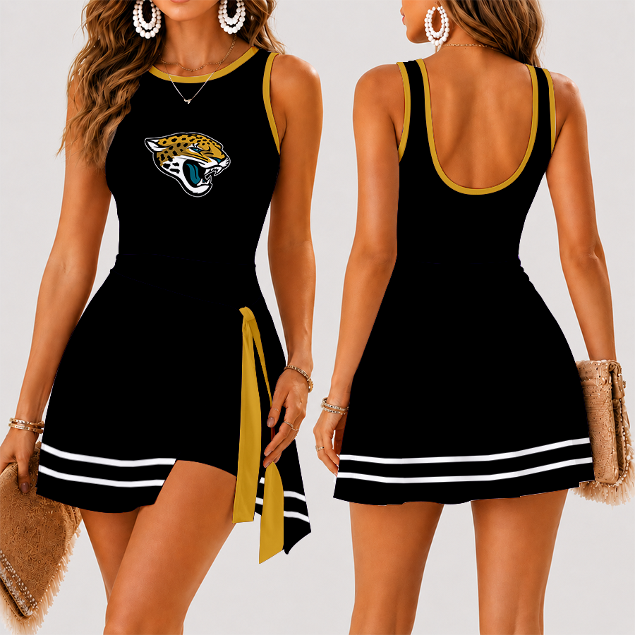 [SPECIAL OFFER] NEW CUSTOMIZED NFL30 JSJ JACKSONVILLE JAGUARS WOMEN'S SUMMER SKORT DRESS