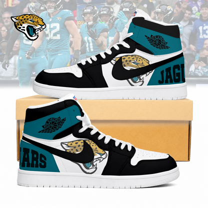 LIMITED EDITION - NEW CUSTOMIZED NFL30 JSJ JACKSONVILLE JAGUARS AIR JORDAN SNEAKERS