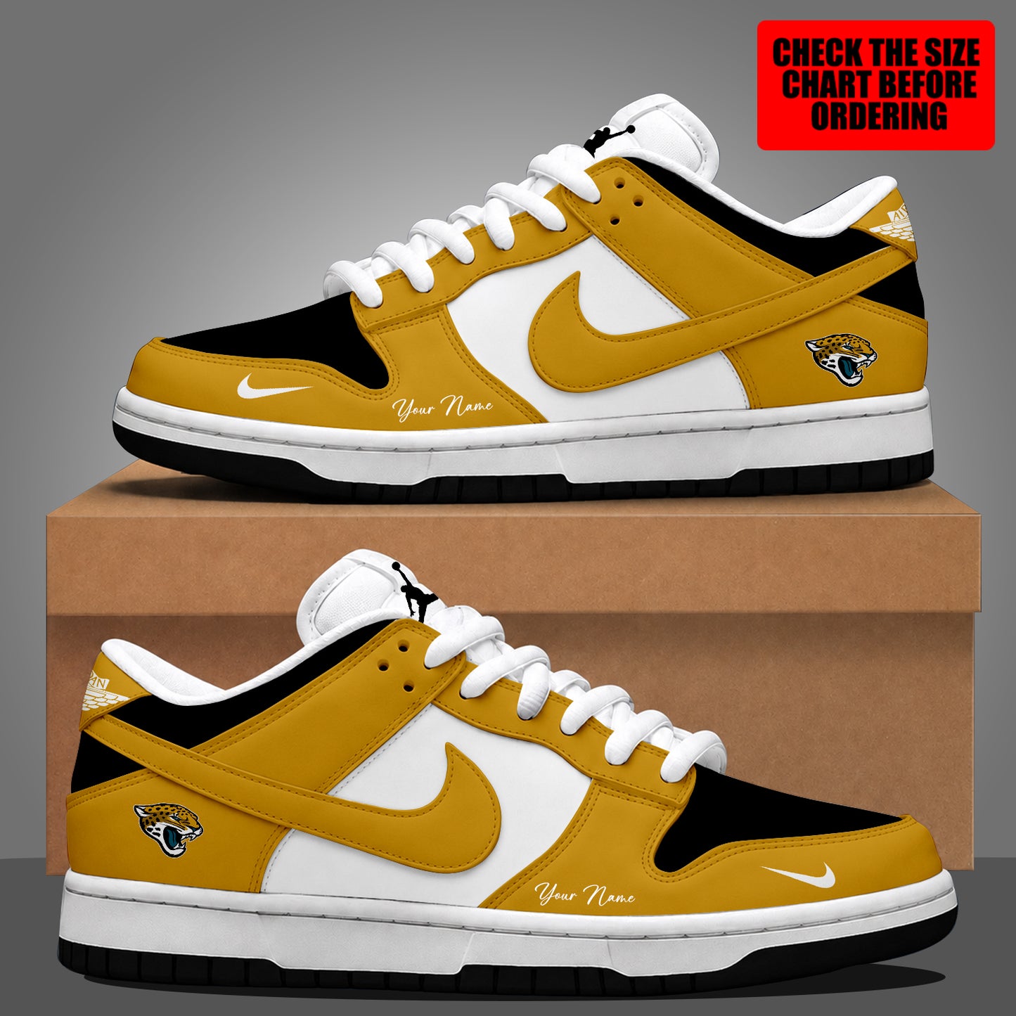 [SPECIAL OFFER] NEW CUSTOMIZED NFL30 JSJ JACKSONVILLE JAGUARS DUNK LOW SHOES