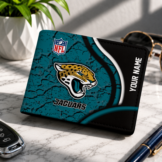 MEGA SALE - NEW CUSTOMIZED NFL30 JSJ JACKSONVILLE JAGUARS LEATHER WALLET