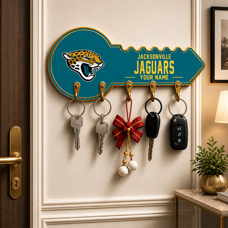 [SPECIAL OFFER] NEW CUSTOMIZED NFL30 JSJ JACKSONVILLE JAGUARS WALL KEY HOLDER FOR HOME