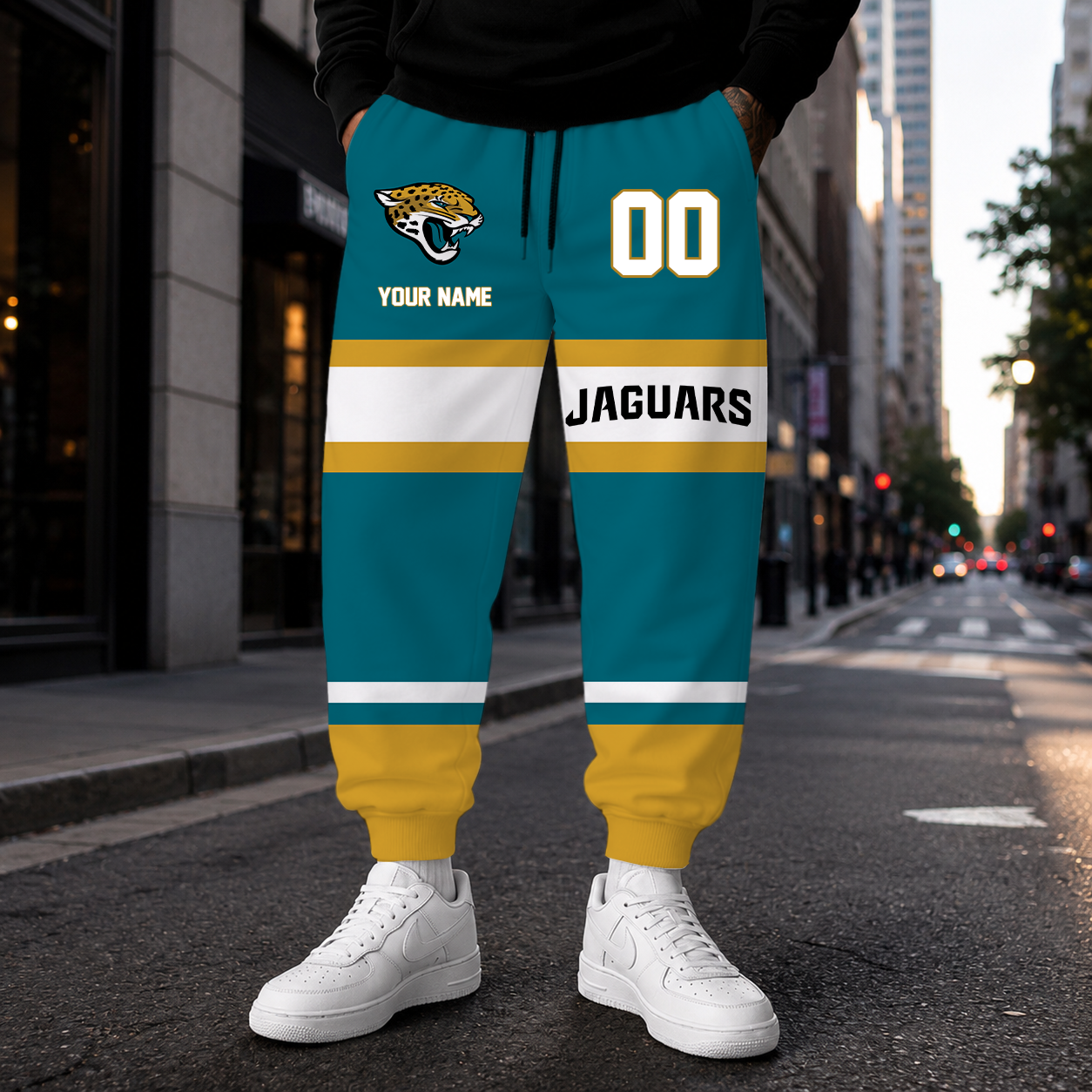 LIMITED EDITION - NEW CUSTOMIZED NFL30 JSJ JACKSONVILLE JAGUARS SWEATPANTS
