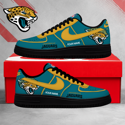 SPECIAL EDITION - NEW CUSTOMIZED NFL30 JSJ JACKSONVILLE JAGUARS AF1 SHOES