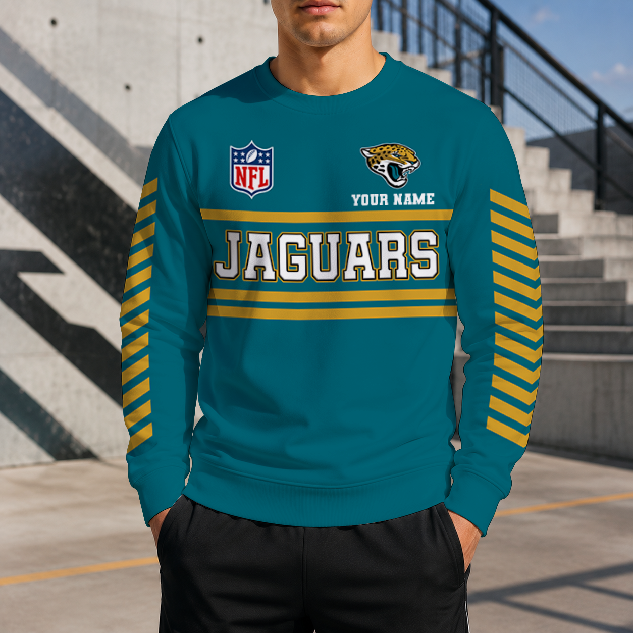 LIMITED EDITION - NEW CUSTOMIZED NFL30 JSJ JACKSONVILLE JAGUARS UNISEX SWEATSHIRT
