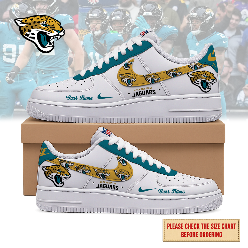 LIMITED EDITION - NEW CUSTOMIZED NFL30 JSJ JACKSONVILLE JAGUARS AF1 SHOES