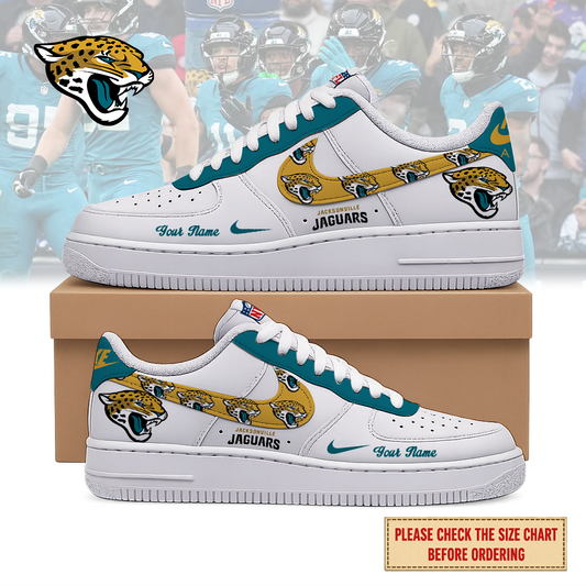 LIMITED EDITION - NEW CUSTOMIZED NFL30 JSJ JACKSONVILLE JAGUARS AF1 SHOES