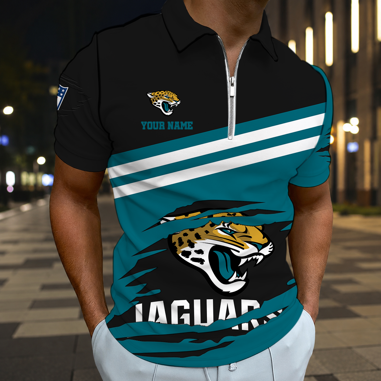 LIMITED EDITION - NEW CUSTOMIZED NFL30 JSJ JACKSONVILLE JAGUARS T-SHIRT, POLO SHIRT, ZIP POLO SHIRT, SWEATSHIRT, HOODIE & ZIP HOODIE