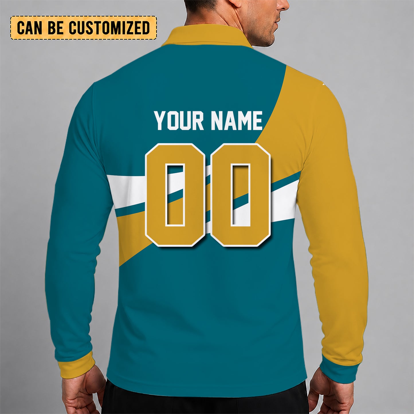 [SPECIAL OFFER] NEW CUSTOMIZED NFL30 JSJ JACKSONVILLE JAGUARS LONG SLEEVE POLO SHIRT