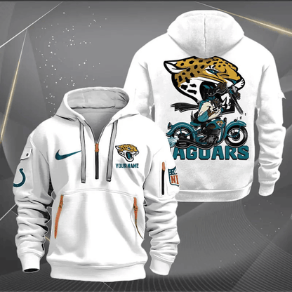 [SPECIAL OFFER] NEW CUSTOMIZED NFL30 JSJ JACKSONVILLE JAGUARS MUTICOLOR QUARTER ZIP HOODIE