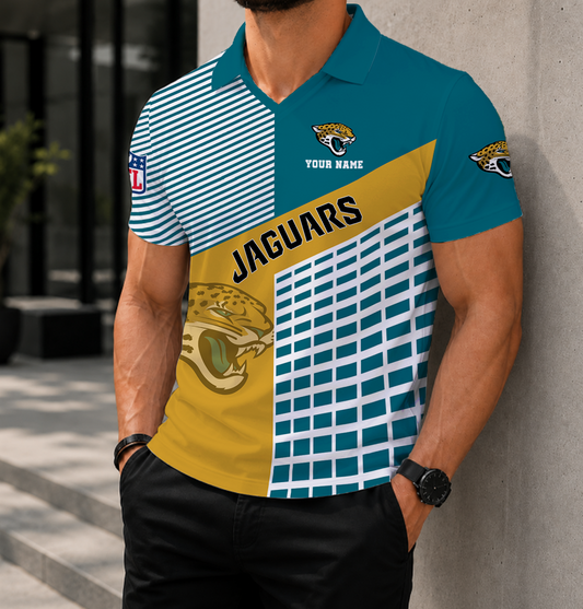 LIMITED EDITION - NEW CUSTOMIZED NFL30 JSJ JACKSONVILLE JAGUARS POLO SHIRT