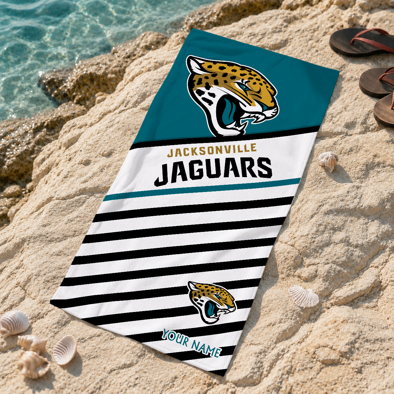 EXCLUSIVE EDITION - NEW CUSTOMIZED NFL30 JSJ JACKSONVILLE JAGUARS BEACH TOWEL