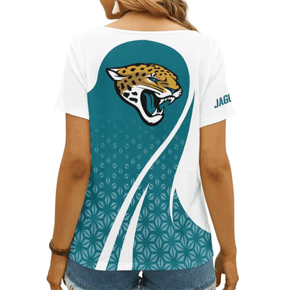 LIMITED EDITION - NEW CUSTOMIZED NFL30 JSJ JACKSONVILLE JAGUARS V-NECK FEMALE SHIRT