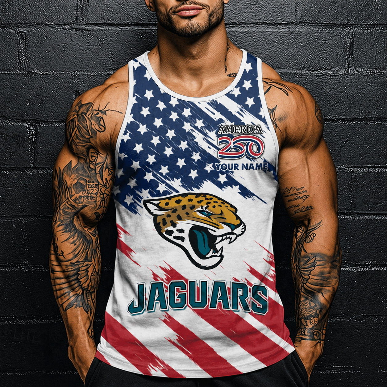 LIMITED EDITION - NEW CUSTOMIZED NFL30 JSJ JACKSONVILLE JAGUARS UNISEX TANK TOP