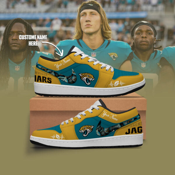 [SPECIAL OFFER] NEW CUSTOMIZED NFL30 JSJ JACKSONVILLE JAGUARS AIR JORDAN LOW SHOES
