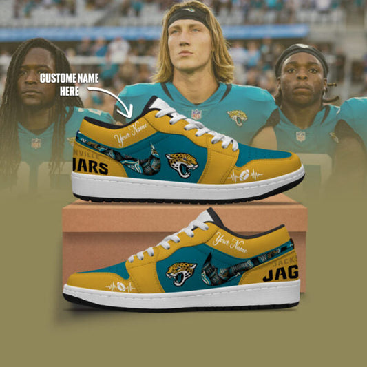 [SPECIAL OFFER] NEW CUSTOMIZED NFL30 JSJ JACKSONVILLE JAGUARS AIR JORDAN LOW SHOES