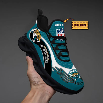 LIMITED EDITION - NEW CUSTOMIZED NFL30 JSJ JACKSONVILLE JAGUARS UNISEX MAX SOUL SHOES