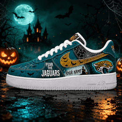 [SPECIAL OFFER] NEW CUSTOMIZED NFL30 JSJ JACKSONVILLE JAGUARS HALLOWEEN AF1 SHOES