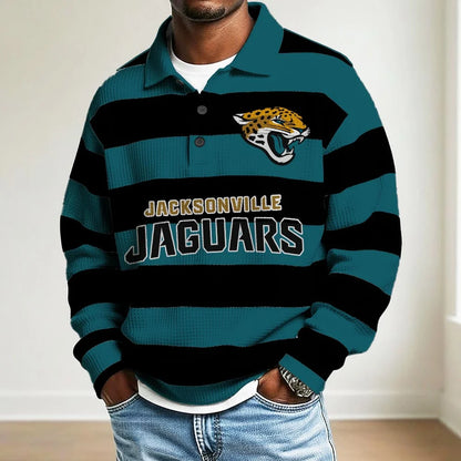 LIMITED EDITION - NEW CUSTOMIZED NFL30 JS JAGUARS MEN LONG SLEEVE POLO SHIRT