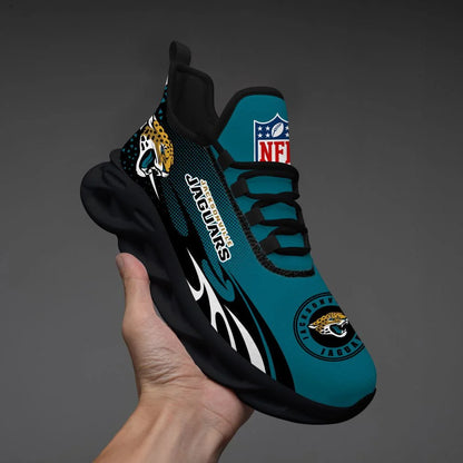 LIMITED EDITION - NEW CUSTOMIZED NFL30 JSJ JACKSONVILLE JAGUARS UNISEX MAX SOUL SHOES