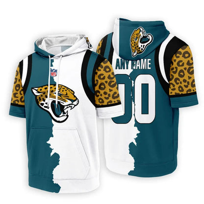 LIMITED EDITION - NEW CUSTOMIZED NFL30 JSJ JACKSONVILLE JAGUARS SHORT SLEEVE HOODIE T-SHIRT