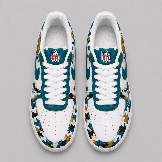 [SPECIAL OFFER] NEW CUSTOMIZED NFL30 JSJ JACKSONVILLE JAGUARS AF1 SHOES