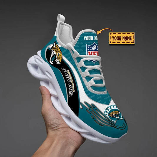 LIMITED EDITION - NEW CUSTOMIZED NFL30 JSJ JACKSONVILLE JAGUARS UNISEX MAX SOUL SHOES