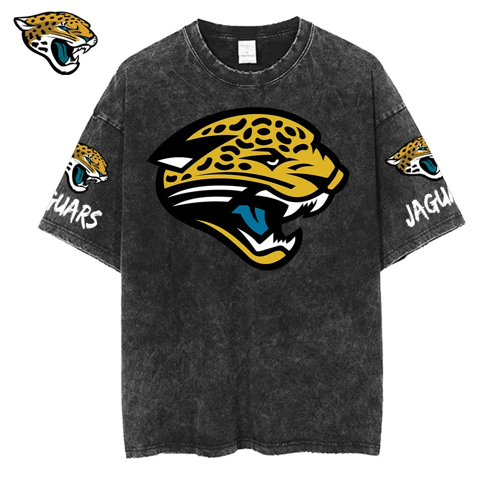 [SPECIAL OFFER] NEW CUSTOMIZED NFL30 JSJ JACKSONVILLE JAGUARS MULTICOLOR WASHED TEE