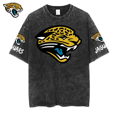 [SPECIAL OFFER] NEW CUSTOMIZED NFL30 JSJ JACKSONVILLE JAGUARS MULTICOLOR WASHED TEE