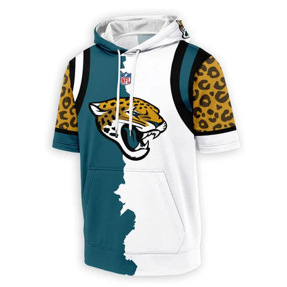 LIMITED EDITION - NEW CUSTOMIZED NFL30 JSJ JACKSONVILLE JAGUARS SHORT SLEEVE HOODIE T-SHIRT