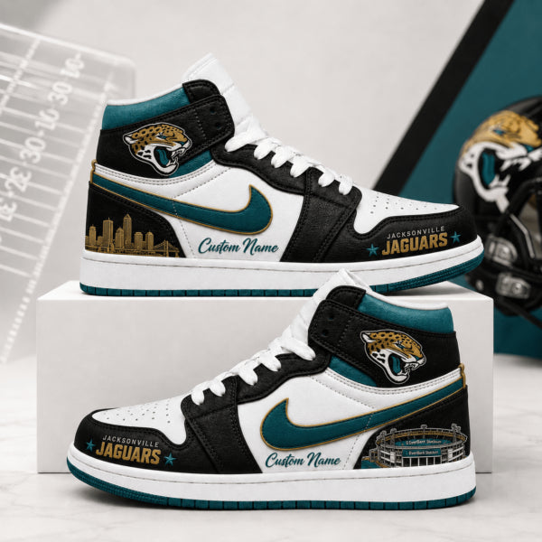 [SPECIAL OFFER] NEW CUSTOMIZED NFL30 JSJ JACKSONVILLE JAGUARS AIR JORDAN 1
