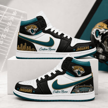 [SPECIAL OFFER] NEW CUSTOMIZED NFL30 JSJ JACKSONVILLE JAGUARS AIR JORDAN 1