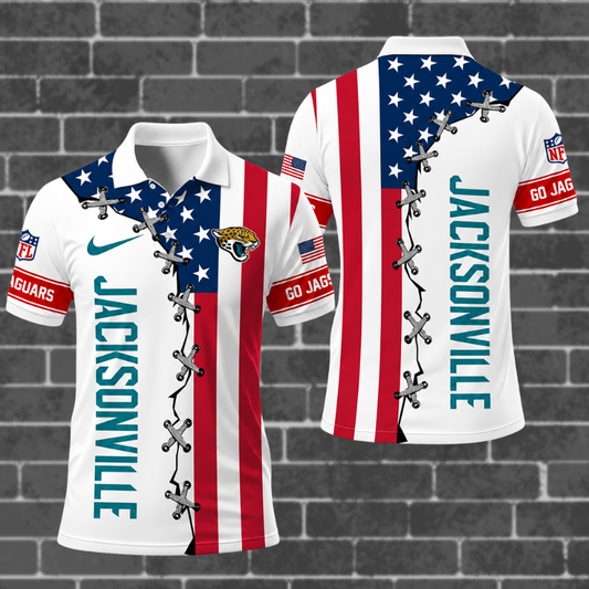[SPECIAL OFFER] NEW CUSTOMIZED NFL30 JSJ JACKSONVILLE JAGUARS POLO SHIRT