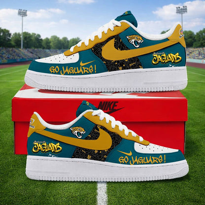 LIMITED EDITION - NEW CUSTOMIZED NFL30 JSJ JACKSONVILLE JAGUARS AF1 SNEAKERS