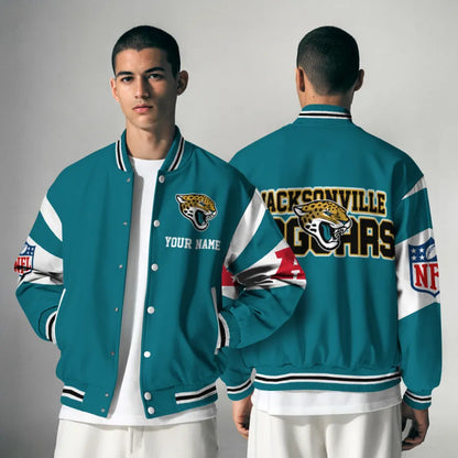 [HOT DEAL] NEW CUSTOMIZED NFL30 JSJ JACKSONVILLE JAGUARS SATIN VARSITY & BASEBALL JACKET