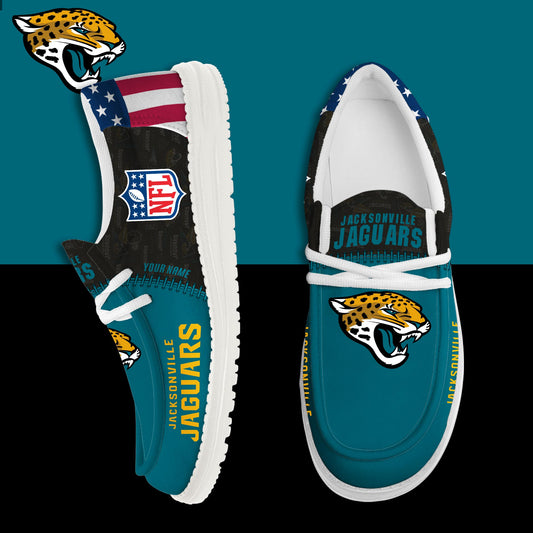 LIMITED EDITION - NEW CUSTOMIZED NFL30 JSJ JACKSONVILLE JAGUARS LOAFER SHOES