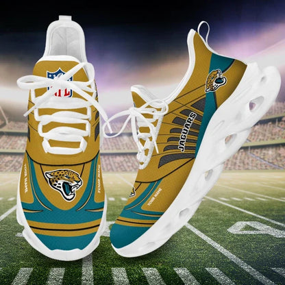 LIMITED EDITION - NEW CUSTOMIZED NFL30 JSJ JACKSONVILLE JAGUARS UNISEX MAX SOUL SHOES