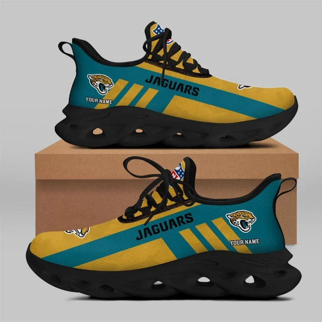 LIMITED EDITION - NEW CUSTOMIZED NFL30 JSJ JACKSONVILLE JAGUARS UNISEX MAX SOUL SHOES