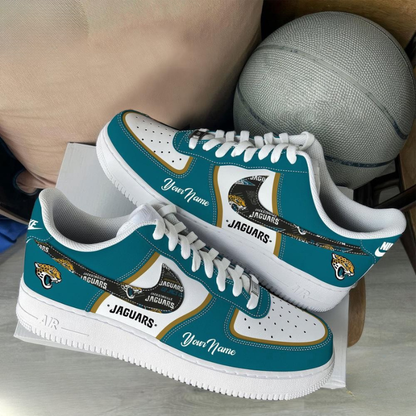 LIMITED EDITION - NEW CUSTOMIZED NFL30 JSJ JACKSONVILLE JAGUARS AF1 SNEAKERS