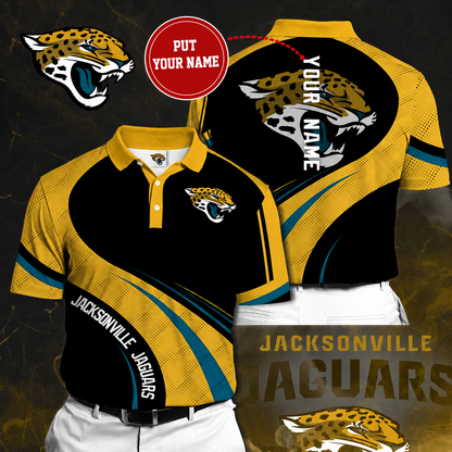 LIMITED EDITION - NEW CUSTOMIZED NFL30 JSJ JACKSONVILLE JAGUARS POLO SHIRT