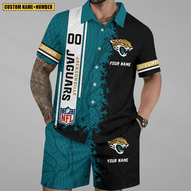 LIMITED RUN - NEW CUSTOMIZED NFL30 JSJ JACKSONVILLE JAGUARS UNISEX HAWAIIAN SHIRT & SHORTS SET